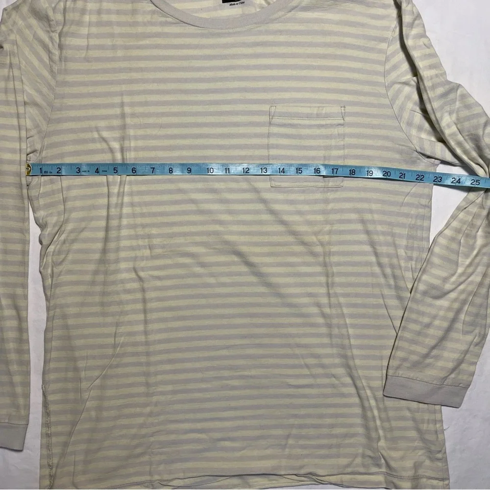 Ksubi SS17 Rock &Roll Everything Striped Long Sleeve Shirt. Cream and Gray XL - Picture 4 of 7